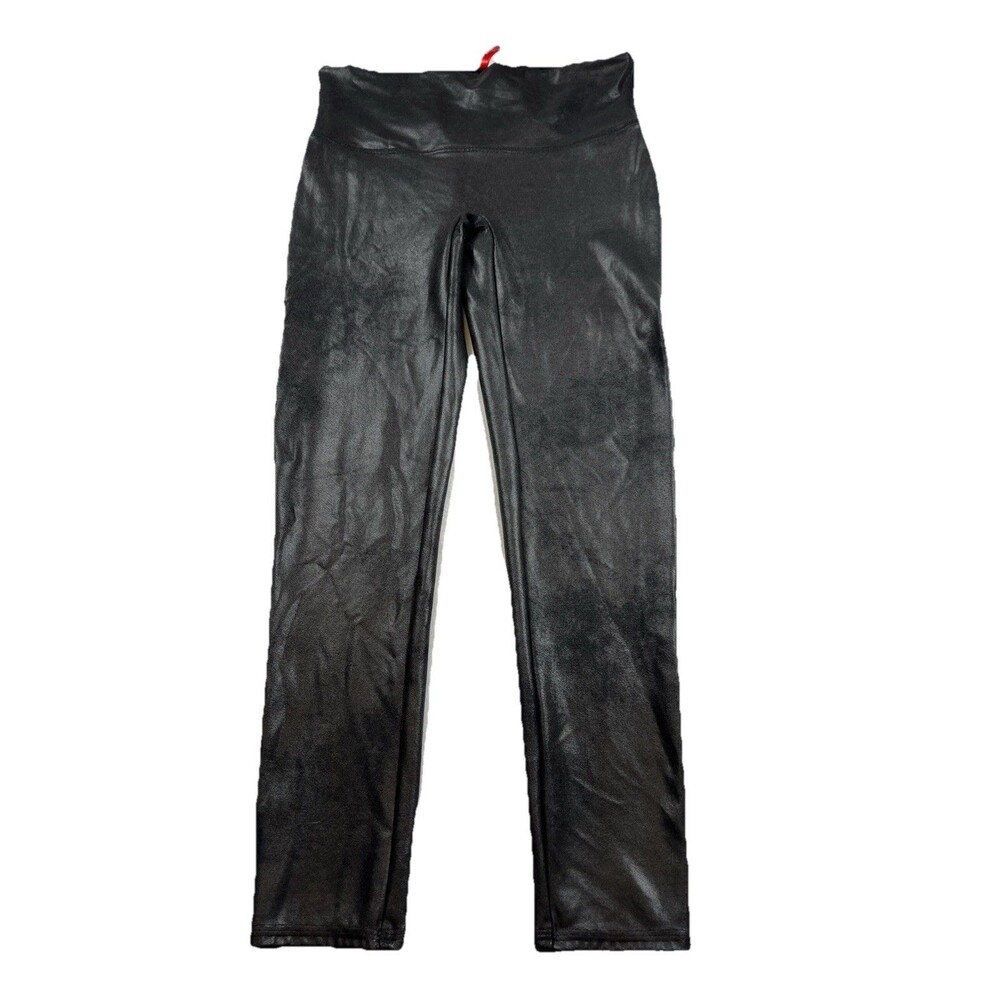 Spanx Faux Leather Leggings Petite’s Size XL Shaping Waist & Smooth Fit 2437